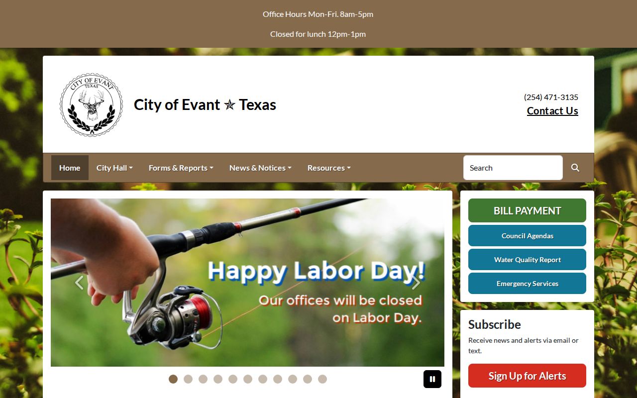 Evant court records search starting with the official City of Evant source