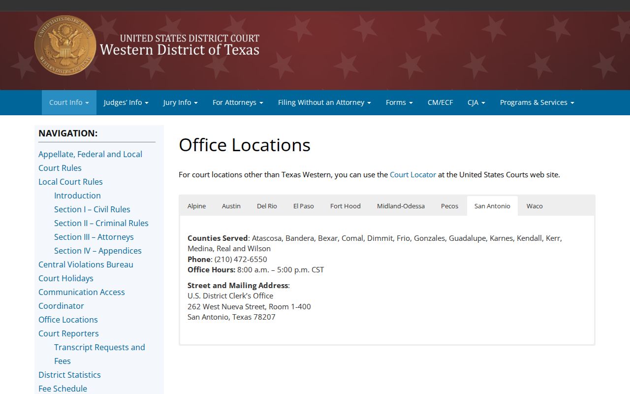 Hamilton County court records federal Waco clerk access