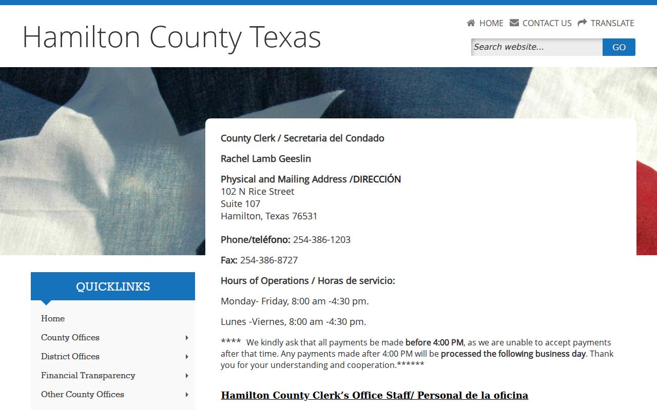 Hamilton County court docket County Clerk services